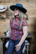 Load image into Gallery viewer, Floral Mesh Short Sleeve Top