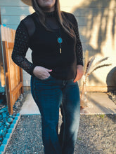 Load image into Gallery viewer, Stars at Night Black Mesh Top