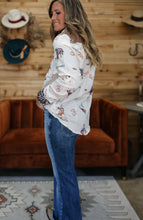 Load image into Gallery viewer, Western Printed leopard Cuff Sleeve Shirt