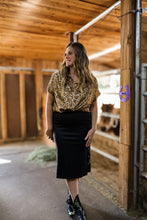 Load image into Gallery viewer, Slit Decisions Turquoise Snap Skirt
