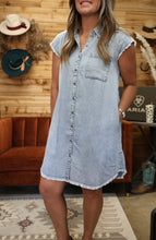 Load image into Gallery viewer, Tencel Sleeveless Shirt Dress