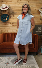 Load image into Gallery viewer, Tencel Sleeveless Shirt Dress
