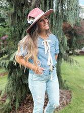 Load image into Gallery viewer, Blue Stripe Tie Shirt