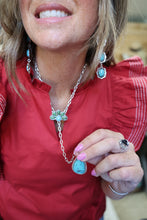 Load image into Gallery viewer, Turquoise And Green Half Flower Necklace