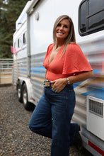 Load image into Gallery viewer, Coral Button Front Cropped Top
