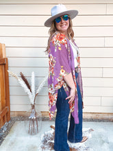 Load image into Gallery viewer, Violet Floral Chiffon Cardigan