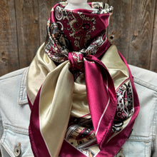 Load image into Gallery viewer, Burgundy and Cream Wild Rag / Scarf