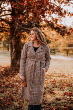 Load image into Gallery viewer, Plaid Coat With Tie Belt