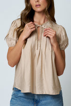 Load image into Gallery viewer, Khaki Lace Trim Top