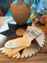 Load image into Gallery viewer, Sage Lilac Stripe Socks