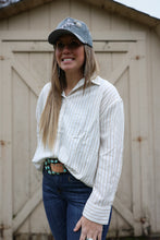 Load image into Gallery viewer, Striped Button Up Taupe Shirt