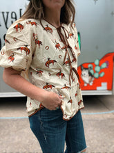 Load image into Gallery viewer, Cowboy Puff Sleeve Blouse
