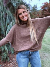Load image into Gallery viewer, Brushed Turtleneck Sweater Brown