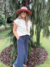 Load image into Gallery viewer, Wide Leg Navy Pant
