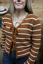 Load image into Gallery viewer, Tie Front Stripe Sweater