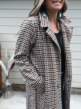 Load image into Gallery viewer, Plaid Coat With Tie Belt