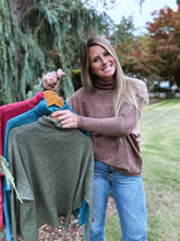 Load image into Gallery viewer, Brushed Turtleneck Sweater Brown
