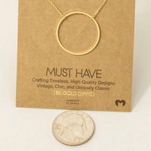 Load image into Gallery viewer, Gold Dipped Large Circle Cut Necklace Silver