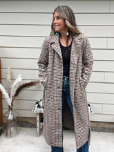 Load image into Gallery viewer, Plaid Coat With Tie Belt