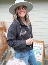 Load image into Gallery viewer, Black Corduroy Rhinestone Jacket