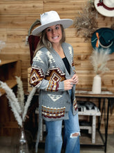 Load image into Gallery viewer, Aztec Belted Cardi