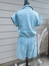 Load image into Gallery viewer, Stripe Denim Romper
