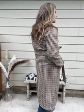 Load image into Gallery viewer, Plaid Coat With Tie Belt