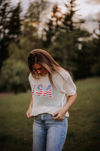 Load image into Gallery viewer, Knit American Flag Top