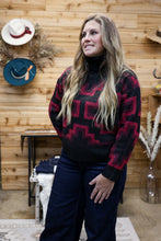 Load image into Gallery viewer, Ariat Southwest pattern turtleneck sweater with long sleeves.