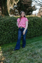 Load image into Gallery viewer, Pink Drop Shoulder Ribbed Sweater Top