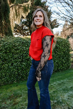 Load image into Gallery viewer, Red Drop Shoulder Rib Sweater Top