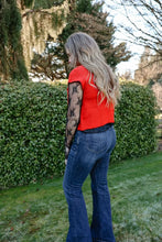 Load image into Gallery viewer, Red Drop Shoulder Rib Sweater Top