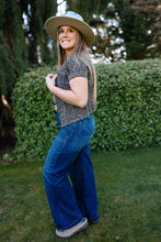 Load image into Gallery viewer, Denim Leopard Button Top