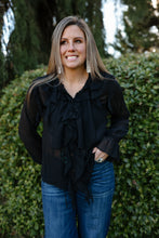 Load image into Gallery viewer, Sheer chiffon blouse.