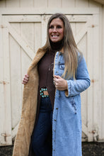 Load image into Gallery viewer, Teddy Lined Long Denim Jacket