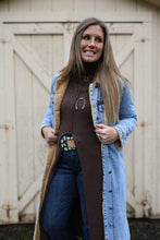 Load image into Gallery viewer, Teddy Lined Long Denim Jacket