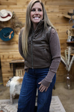 Load image into Gallery viewer, Faux Leather Puffer Vest