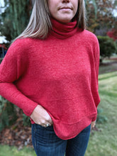 Load image into Gallery viewer, Brushed Red Turtleneck Sweater