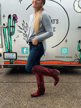 Load image into Gallery viewer, Burgundy Laramie Boot