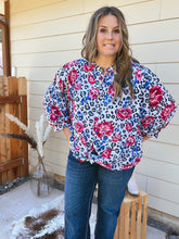 Load image into Gallery viewer, Leopard Floral Top