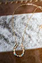 Load image into Gallery viewer, Gold Chain Horseshoe Necklace