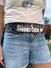 Load image into Gallery viewer, Black Cowhide Studded Belt