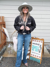 Load image into Gallery viewer, Black Corduroy Rhinestone Jacket
