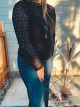 Load image into Gallery viewer, Stars at Night Black Mesh Top