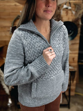 Load image into Gallery viewer, Grey Cable Knit Sweater