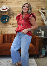 Load image into Gallery viewer, Red Ruffle Top