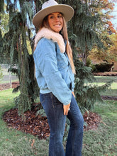 Load image into Gallery viewer, Faux Fur Denim Jacket