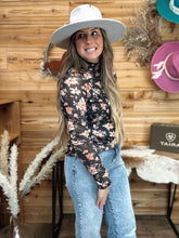 Load image into Gallery viewer, Floral High Neck Mesh Top