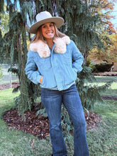 Load image into Gallery viewer, Faux Fur Denim Jacket