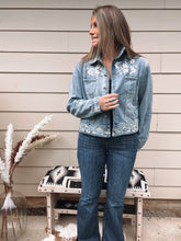 Load image into Gallery viewer, Floral Denim Jacket